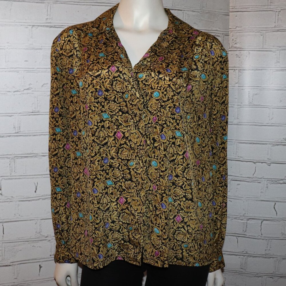 🖤✨🏛️ Notations Blouse · Golden Glam · Petite 14